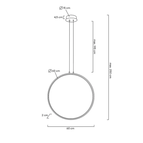 MOOSEE lampa wisząca CIRCULO 60 czarna